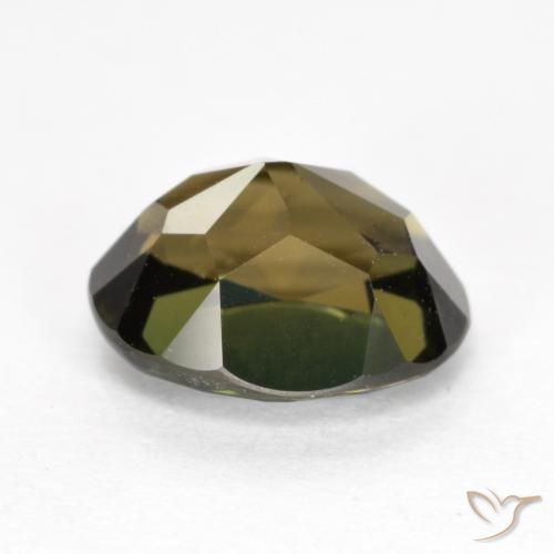 Rupine des grains Brun verdâtre naturelle ovale, 1.58 ct, VVS