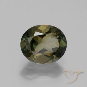 Rupine des grains Brun verdâtre naturelle ovale, 1.20 ct, VS
