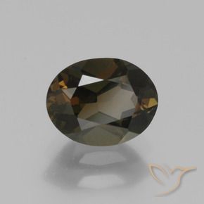 Rupine des grains Brun verdâtre naturelle ovale, 1.20 ct, VVS-VS