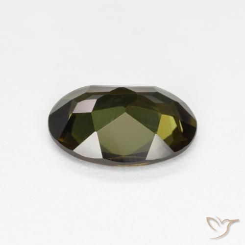 Rupine des grains Marron foncé naturelle ovale, 0.89 ct, VVS-VS