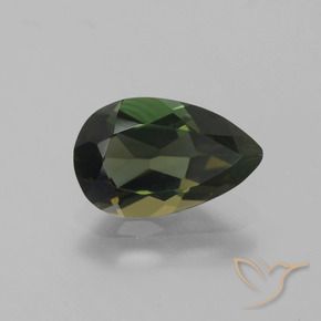 Rupine des grains Brun verdâtre naturelle En forme de poire, 1.42 ct, VVS