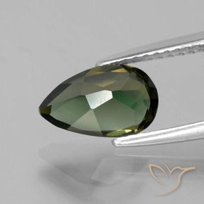 Rupine des grains Brun verdâtre naturelle En forme de poire, 1.42 ct, VVS