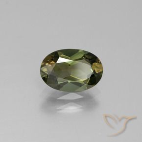 Rupine des grains Brun doré vert naturelle ovale, 1.55 ct, VS-SI
