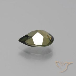Rupine des grains Brun verdâtre naturelle En forme de poire, 1.35 ct, VVS