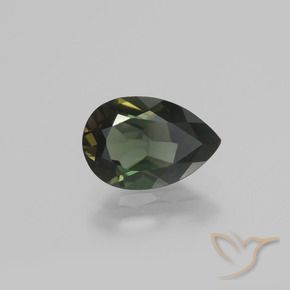 Kornerupine Vert foncé naturelle En forme de poire, 1.15 ct, VVS