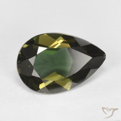 1.13ct Naturel Brun verdâtre Rupine des grains, En forme de poire, VVS