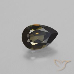 Rupine des grains Brun verdâtre naturelle En forme de poire, 1.20 ct, VVS