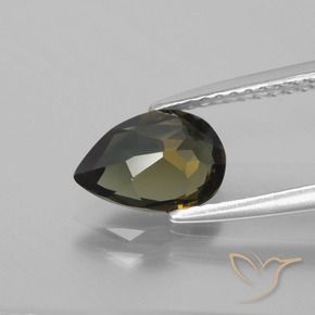 Rupine des grains Brun verdâtre naturelle En forme de poire, 1.20 ct, VVS
