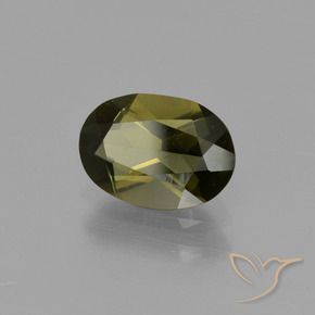 Rupine des grains Brun verdâtre naturelle ovale, 1.14 ct, VVS-VS