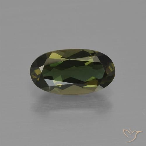 Rupine des grains Brun verdâtre naturelle ovale, 1.42 ct, VVS-VS