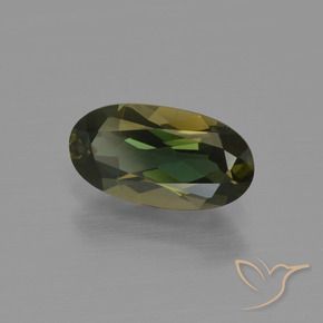 Rupine des grains Brun verdâtre naturelle ovale, 1.42 ct, VVS-VS
