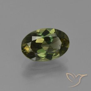 Rupine des grains Brun verdâtre naturelle ovale, 1.35 ct, VS