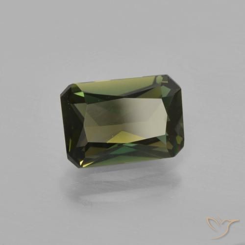 Rupine des grains Brun verdâtre naturelle Octogone / coupe Émeraude, 1.27 ct, VVS