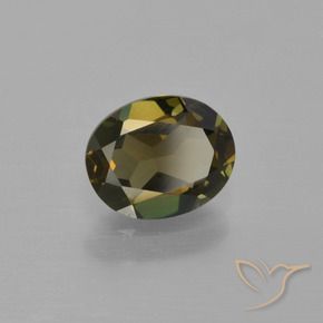 Rupine des grains Brun verdâtre naturelle ovale, 1.16 ct, VVS