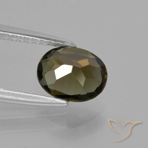 Rupine des grains Brun verdâtre naturelle ovale, 1.16 ct, VVS