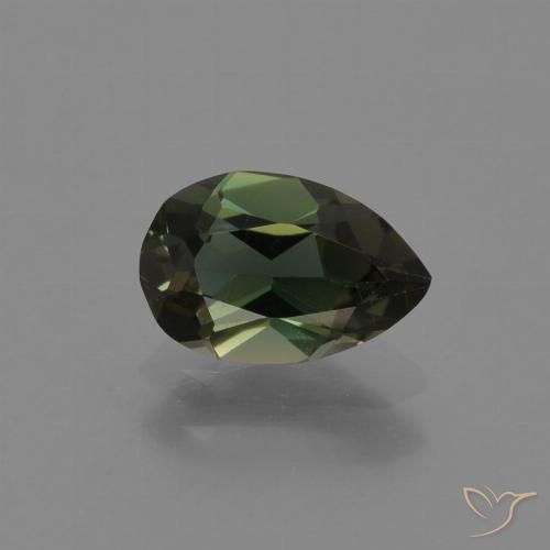 Kornerupine Vert foncé naturelle En forme de poire, 0.70 ct, VVS