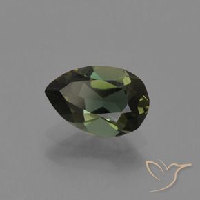 Kornerupine Vert foncé naturelle En forme de poire, 0.70 ct, VVS
