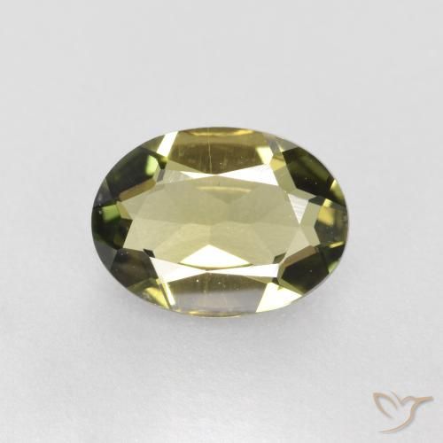 Rupine des grains Brun verdâtre naturelle ovale, 0.82 ct, VS