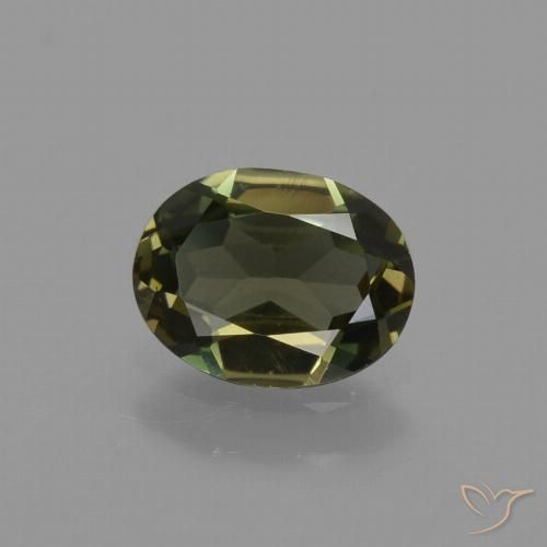 0.75ct Naturel Vert brunâtre Rupine des grains, ovale, VVS-VS