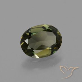 Rupine des grains Vert brunâtre naturelle ovale, 0.75 ct, VVS-VS