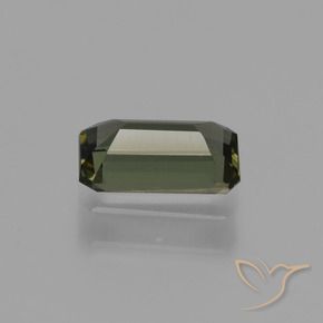 Rupine des grains Vert brunâtre naturelle Octogone / coupe Émeraude, 0.62 ct, VVS