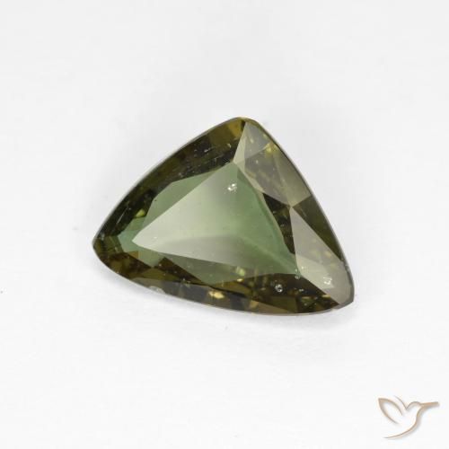 Rupine des grains Vert terreux profond naturelle Trillion, 1.57 ct, VS-SI
