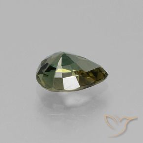 Rupine des grains Vert terre naturelle En forme de poire, 1.35 ct, VVS-VS