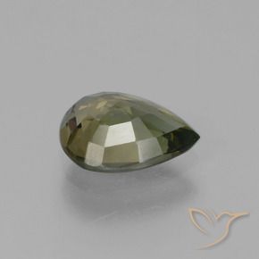 Rupine des grains Vert brunâtre naturelle En forme de poire, 1.41 ct, VS