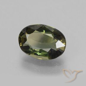 Rupine des grains Vert terreux profond naturelle ovale, 1.68 ct, VVS-VS