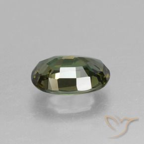 Rupine des grains Vert terreux profond naturelle ovale, 1.68 ct, VVS-VS