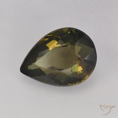 Rupine des grains Brun verdâtre naturelle En forme de poire, 1.80 ct, VS