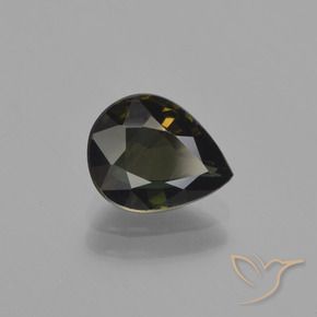 Rupine des grains Marron foncé naturelle En forme de poire, 1.63 ct, VS