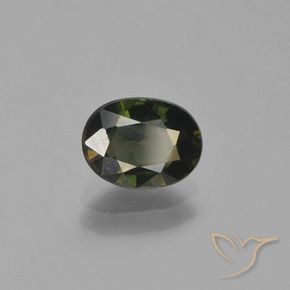 Rupine des grains Vert foncé naturelle ovale, 1.24 ct, VVS