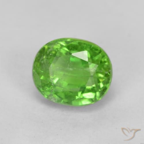 Rupine des grains Vert éclatant naturelle ovale, 0.86 ct, SI