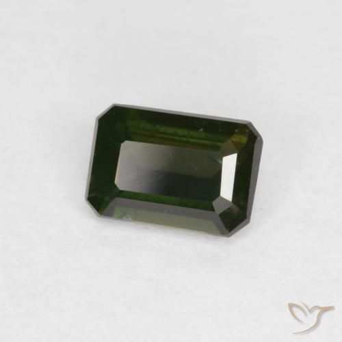 Rupine des grains Vert foncé naturelle Octogone / coupe Émeraude, 0.45 ct, VS