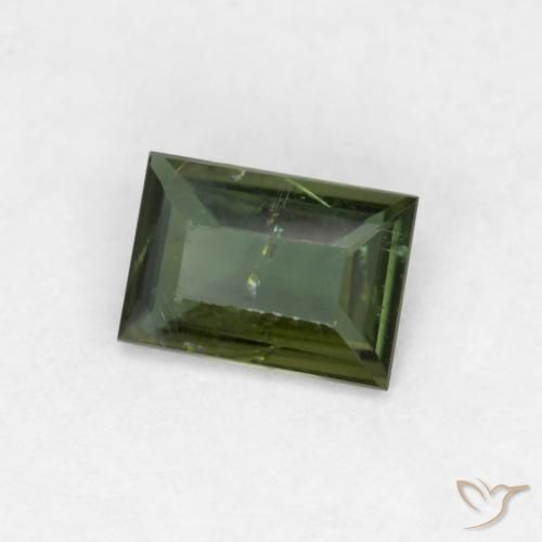 Rupine des grains Forêt verte naturelle Baquette, 0.44 ct, VS