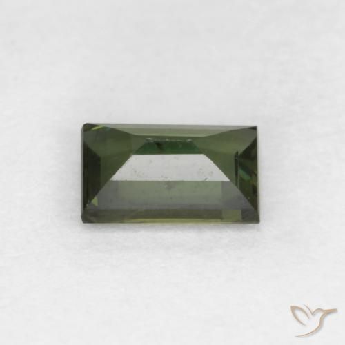 Rupine des grains Forêt verte naturelle Baquette, 0.44 ct, VS