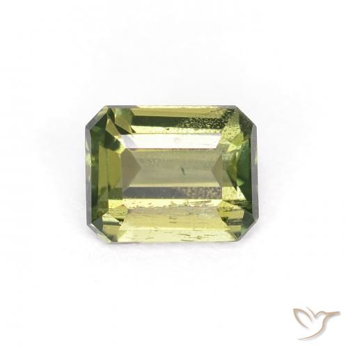 0.41ct Naturel Vert brunâtre Rupine des grains, Taille émeraude, VS