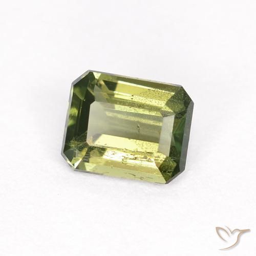Rupine des grains Vert brunâtre naturelle Octogone / coupe Émeraude, 0.41 ct, VS