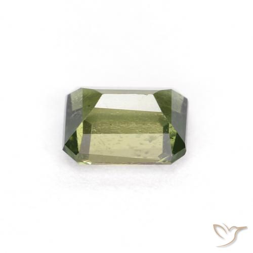 Rupine des grains Vert brunâtre naturelle Octogone / coupe Émeraude, 0.41 ct, VS