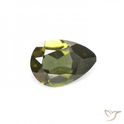 Rupine des grains Vert foncé naturelle En forme de poire, 0.34 ct, VVS