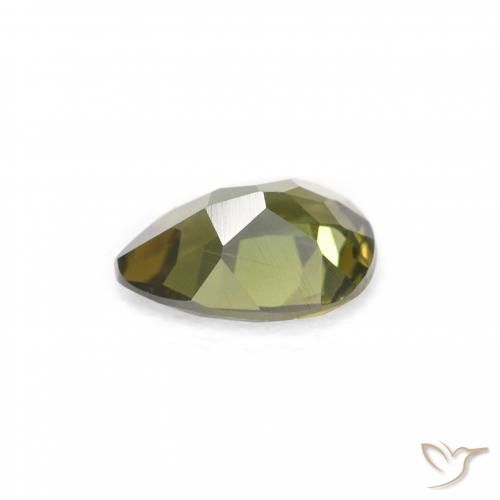 Rupine des grains Vert foncé naturelle En forme de poire, 0.34 ct, VVS