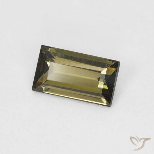 Rupine des grains Vert clair naturelle Baquette, 0.35 ct, VVS-VS