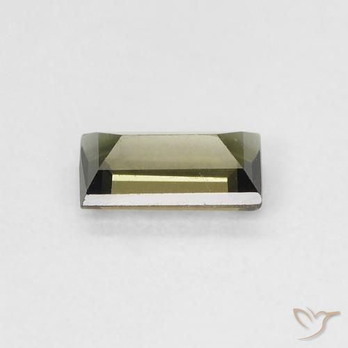 Rupine des grains Vert clair naturelle Baquette, 0.35 ct, VVS-VS
