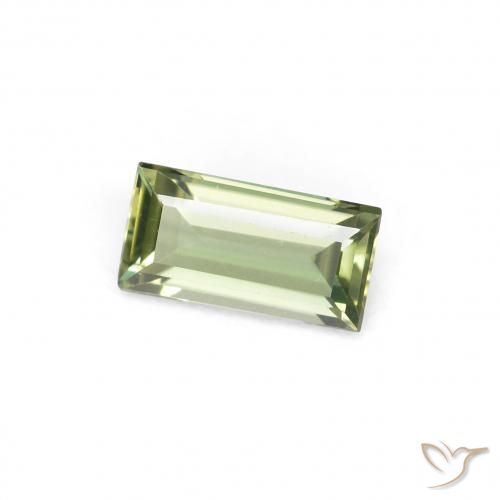 Rupine des grains Medium Light Green naturelle Baquette, 0.31 ct, VVS-VS