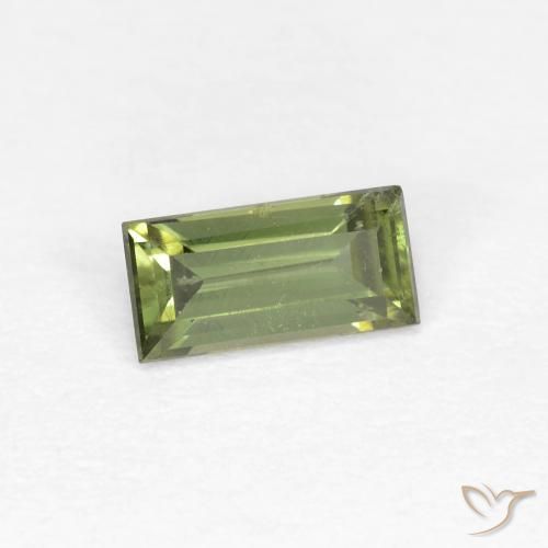 Rupine des grains Vert moyen-foncé naturelle Baquette, 0.48 ct, VVS-VS