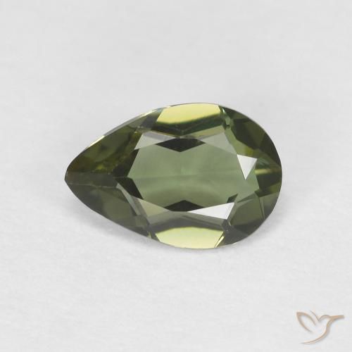Kornerupine Vert foncé naturelle En forme de poire, 0.34 ct, VVS