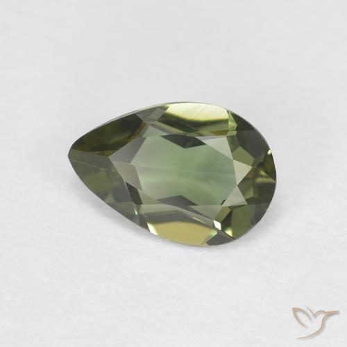 Kornerupine Vert foncé naturelle En forme de poire, 0.34 ct, VVS