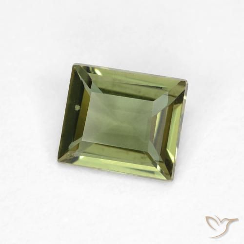 Rupine des grains Vert foncé naturelle Baquette, 0.37 ct, VS