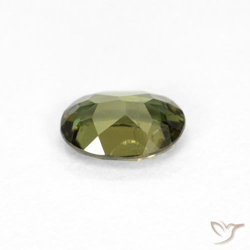 Rupine des grains Vert forêt léger naturelle ovale, 0.37 ct, VS
